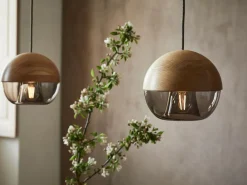 Grüne Erde Lampen & Leuchten|Lampen & Leuchten^Hängeleuchte Avo inkl. Leuchtmittel, Ø 23 cm, Glas braun getönt, Buche