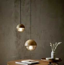 Grüne Erde Lampen & Leuchten|Lampen & Leuchten^Hängeleuchte Avo inkl. Leuchtmittel, Ø 23 cm, Glas braun getönt, Buche