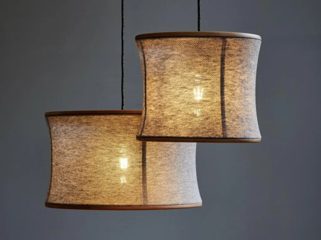 Grüne Erde Lampen & Leuchten|Lampen & Leuchten^Hängeleuchte Malla mit Schirm aus 100% Schafschurwolle, Ø 45 cm, 3D Strick Sand,