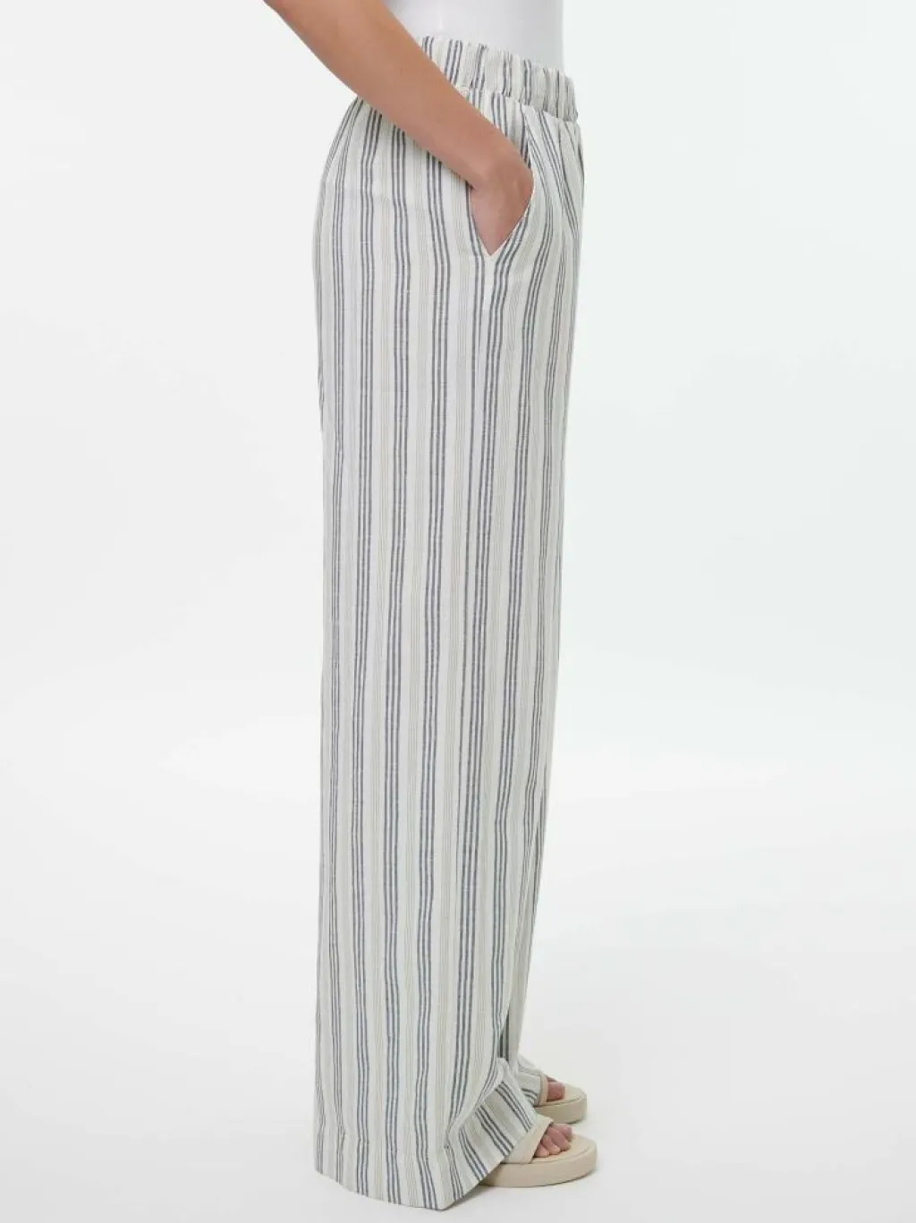 Grüne Erde Hosen, Jeans & Röcke^Hose aus Bio-Leinen und Baumwolle, 60 multistreif grün, 38, GOTS