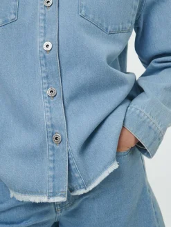 Grüne Erde Denim^Jeansjacke aus Bio-Baumwolle, 34 light blue denim, 36, GOTS