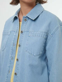 Grüne Erde Denim^Jeansjacke aus Bio-Baumwolle, 34 light blue denim, 36, GOTS