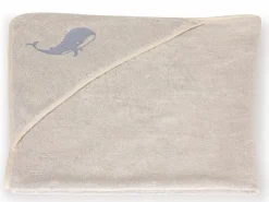 Kinder Grüne Erde Badtextilien & Pflege|Baby- Und Kinderpflege^Kinder-Kapuzenbadetuch Wal, , 100 x 100 cm, 100 % Baumwolle, GOTS