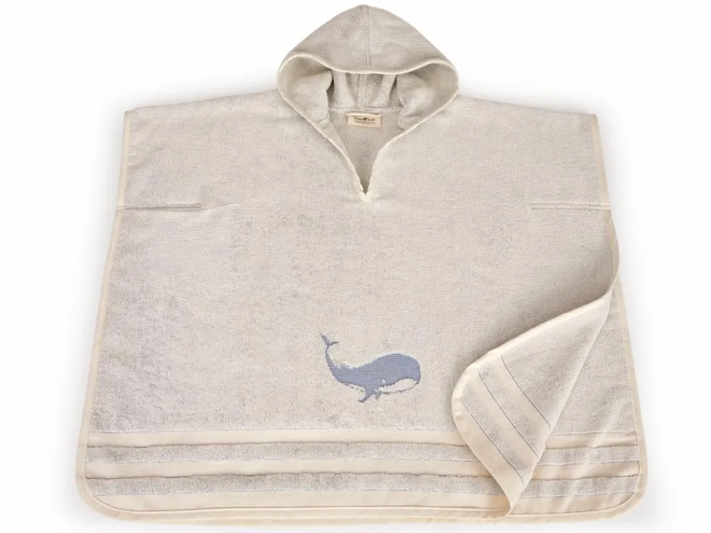 Kinder Grüne Erde Badtextilien & Pflege|Baby- Und Kinderpflege^Kinder-Poncho Wal, , 70 x 60 cm, 100 % Baumwolle, GOTS