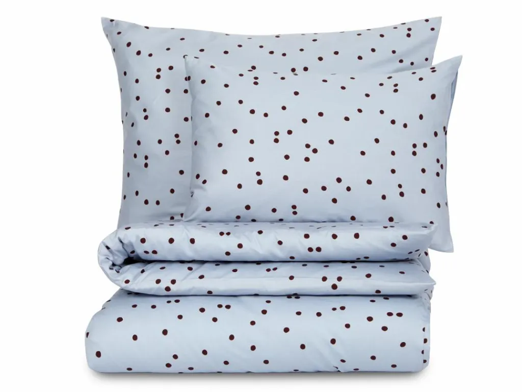 Grüne Erde Kissenbezüge|Kissenbezüge^Kissenüberzug ELLA Pur, hellblau/pflaume, 40 x 60 cm, 100 % Baumwolle, Satin, GOTS