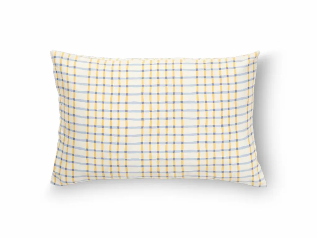 Grüne Erde Kissenbezüge|Kissenbezüge^Kissenüberzug JEMMA Pur, hellblau/vanillegelb, 40 x 60 cm, 100 % Baumwolle, Satin, GOTS