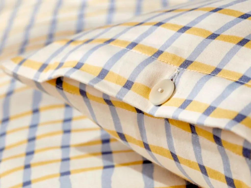 Grüne Erde Kissenbezüge|Kissenbezüge^Kissenüberzug JEMMA Pur, hellblau/vanillegelb, 40 x 60 cm, 100 % Baumwolle, Satin, GOTS