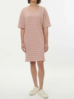 Grüne Erde Kleider & Overalls^Kleid aus Bio-Baumwolle, 85 camelie/offwhite, S, GOTS