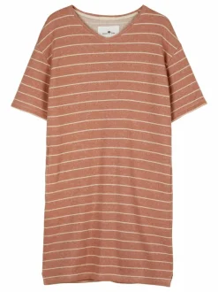 Grüne Erde Kleider & Overalls^Kleid aus Bio-Baumwolle, 85 camelie/offwhite, S, GOTS