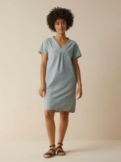 Grüne Erde Essentials|Kleider & Overalls^Kleid aus Bio-Baumwolle, 74 streif blau-weiss, 40, GOTS