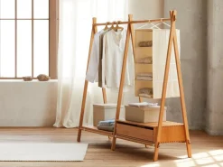 Grüne Erde Garderobe^Kleiderständer Jukai Pur, mit Anbauelement und Ablageboard,