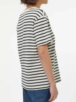 Grüne Erde Shirts^Kurzarmshirt aus Bio-Baumwolle, 55 navy/offwhite ringel, 38, GOTS