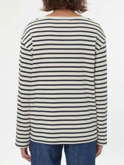 Grüne Erde Essentials|Shirts^Langarmshirt aus Bio-Baumwolle, 55 navy/offwhite ringel, 38, GOTS