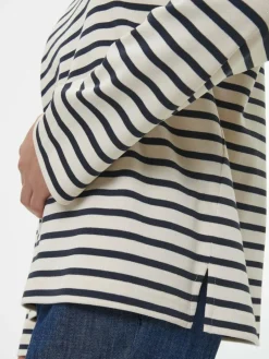 Grüne Erde Essentials|Shirts^Langarmshirt aus Bio-Baumwolle, 55 navy/offwhite ringel, 38, GOTS