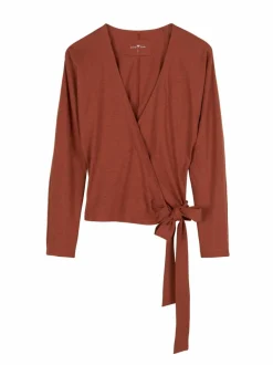 Grüne Erde Shirts|Yoga & Loungewear^Langarm-Wickelshirt aus Bio Baumwolle/Hanf, , 36, GOTS