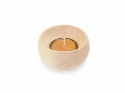 Grüne Erde Kerzen Und Duftkerzen|Wohndekoration^Lichtkugel klein aus Zirbenholz, handgedrechselt, H 5 cm, ø 8 cm, inkl. Glaseinsatz