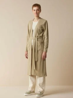 Grüne Erde Essentials|Jacken & Mäntel^Mantel aus Bio-Baumwolle und Leinen, 46 light khaki, S, GOTS