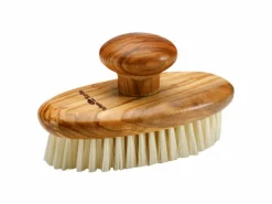 Grüne Erde Geschenke-Guide|Baden & Massage^Massagebürste mit Halteknopf, ca. 12 x 8 cm, Olivenholz