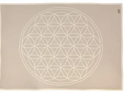 Grüne Erde Wohndecken|Geschenke-Guide^Meditationsdecke Blume des Lebens, natur/quarz, 150 x 200 cm, 100 % Baumwolle, GOTS