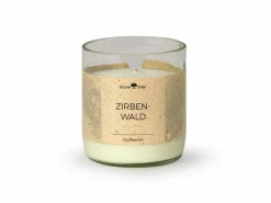 Grüne Erde Winter-Duftwelt|Geschenke-Guide^Natürliche Rapswachskerze ZIRBENWALD im rezyklierten Glas, Baumwolldocht, 325 ml, H 9,5 cm, ø 8,5 cm