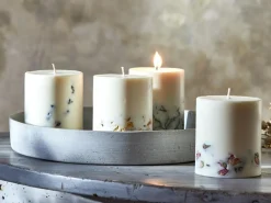 Grüne Erde Kerzen Und Duftkerzen^Natürliche Rapswachskerze mit grünem Moos, ohne Duft, ø 8 cm, H 9 cm