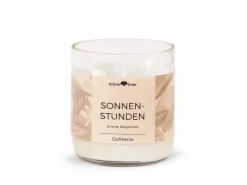 Grüne Erde Kerzen Und Duftkerzen^Natürliche Rapswachskerze SONNENSTUNDEN im rezyklierten Glas, Baumwolldocht, 325 ml, H 9,5 cm, ø 8,5 cm