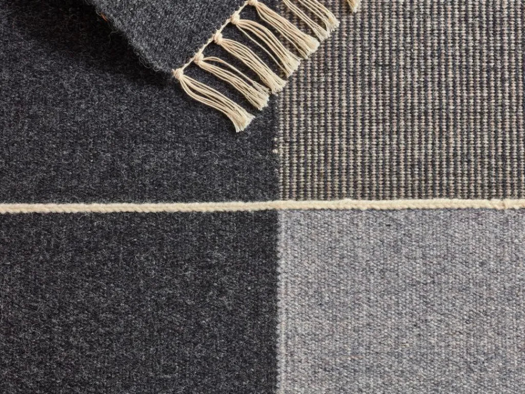 Grüne Erde Teppiche|Teppiche^OUTLET - Wollteppich Kelim Mata, Kiesel/Natur, 200 x 300 cm