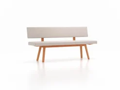 Grüne Erde Stühle & Bänke^Polsterbank Mirato mit Rückenlehne, L 180 x T 56,5 x H 86 cm, Banklaenge 180 cm, Wollstoff Tano Natur (79),