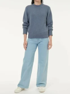 Grüne Erde Pullover^Pullover aus Alpakawolle, 37 stahlblau, M