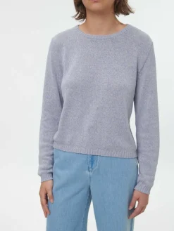 Grüne Erde Pullover^Pullover aus Bio-Baumwolle und Leinen, 84 blau/natur melange, S, GOTS