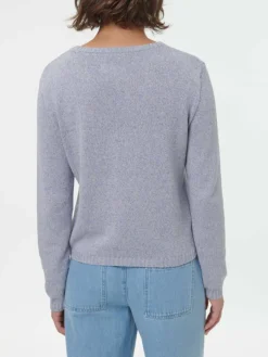 Grüne Erde Pullover^Pullover aus Bio-Baumwolle und Leinen, 84 blau/natur melange, S, GOTS