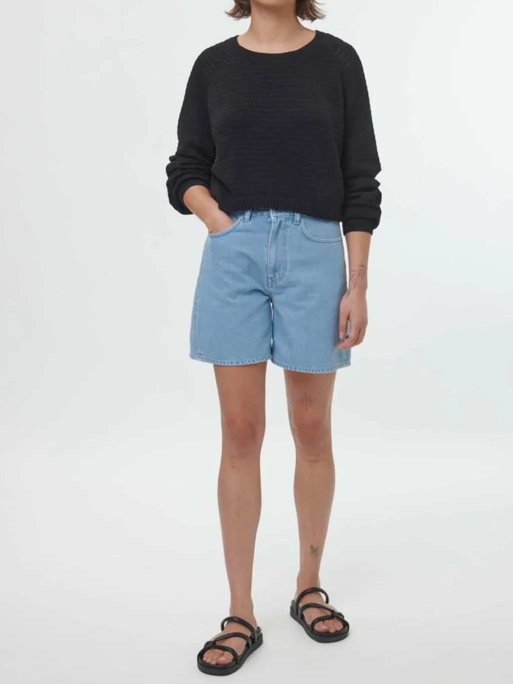 Grüne Erde Pullover^Pullover aus Bio-Baumwolle, 01 schwarz, S, GOTS