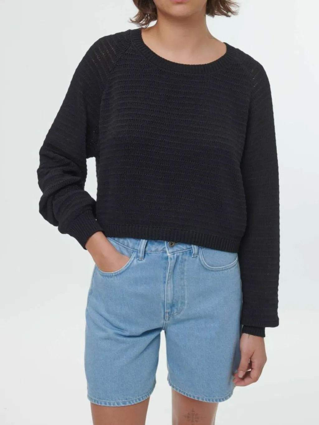 Grüne Erde Pullover^Pullover aus Bio-Baumwolle, 01 schwarz, S, GOTS