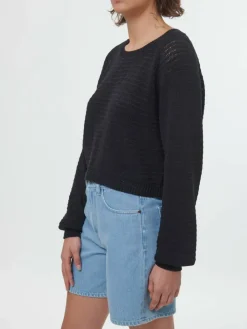 Grüne Erde Pullover^Pullover aus Bio-Baumwolle, 01 schwarz, S, GOTS