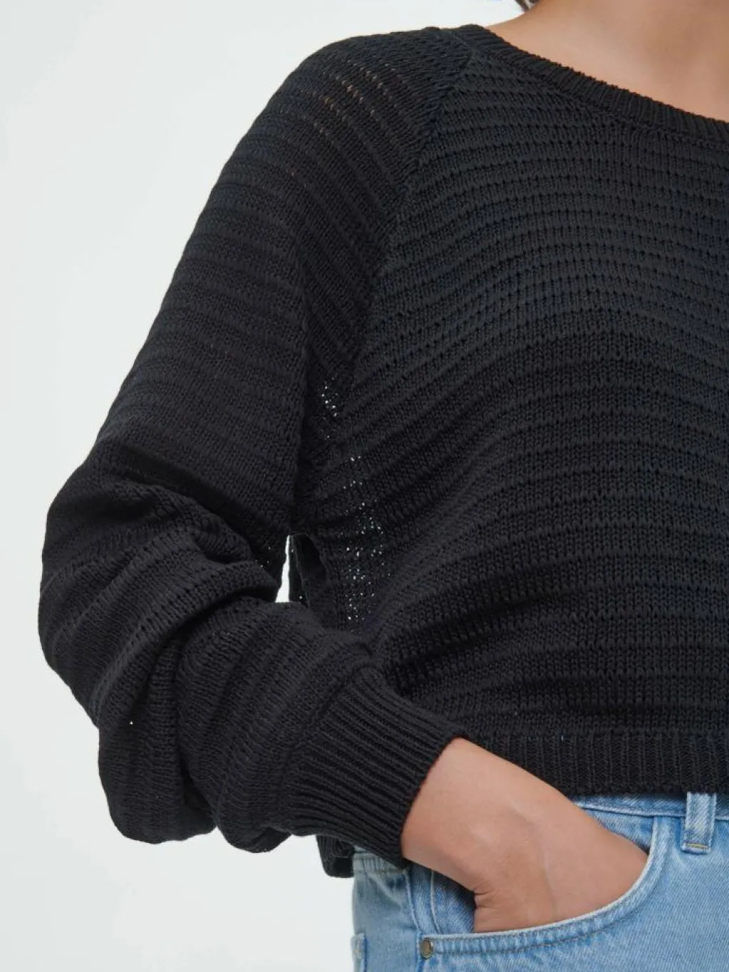 Grüne Erde Pullover^Pullover aus Bio-Baumwolle, 01 schwarz, S, GOTS