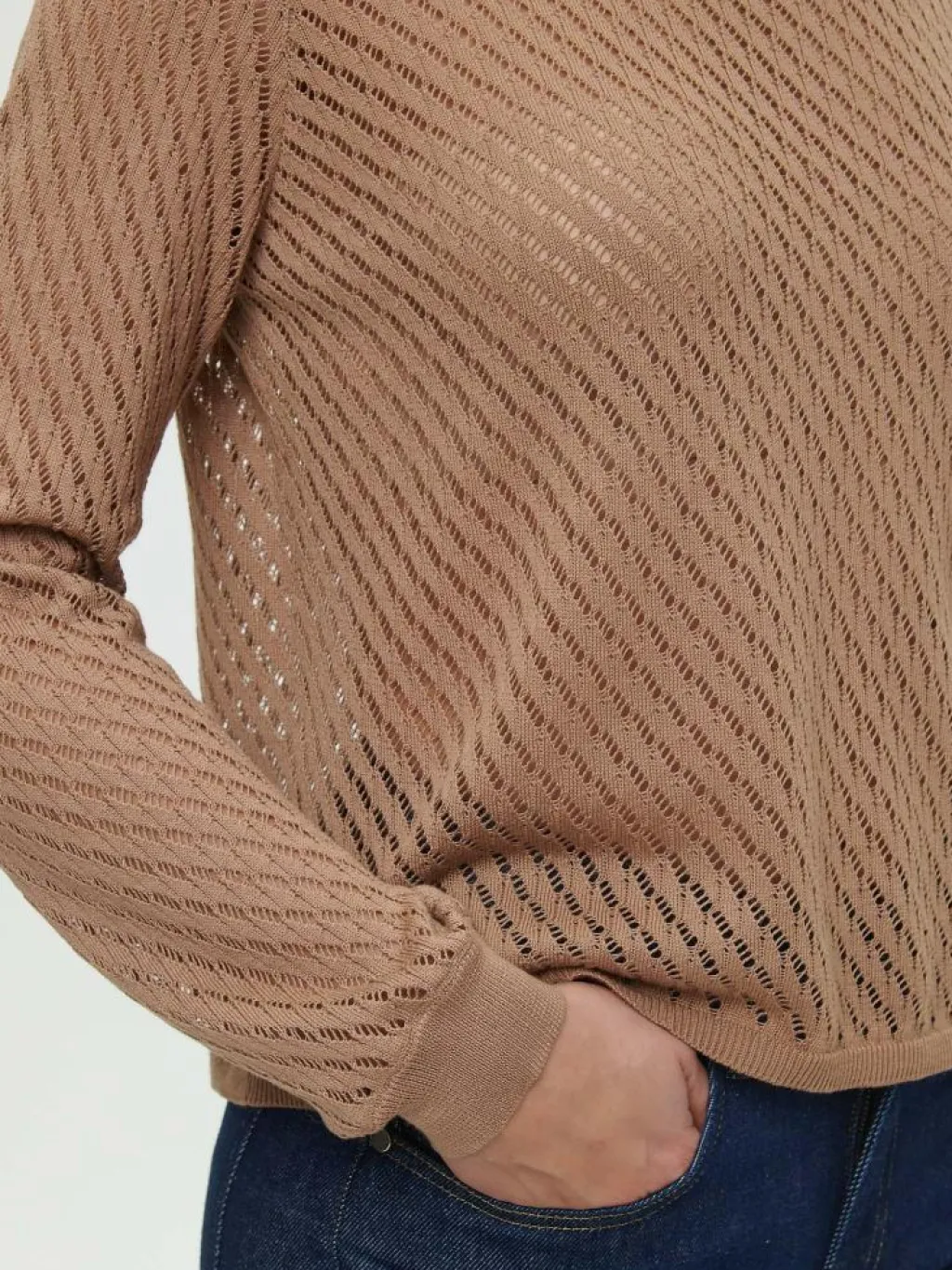Grüne Erde Pullover^Pullover aus Bio-Baumwolle, 21 nougat, S, GOTS