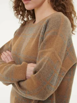 Grüne Erde Pullover^Pullover aus Yak und Kamelhaar, 70 yak jacquard/karo, S