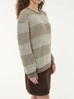 Grüne Erde Pullover^Pullover aus Yakhaar und Schafwolle, 66 yak mix natur/hasel, S