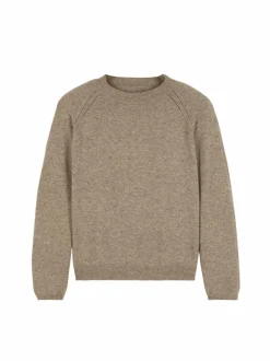 Grüne Erde Pullover^Pullover aus Yakhaar und Schafwolle, 66 yak mix natur/hasel, S