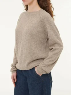 Grüne Erde Pullover^Pullover aus Yakhaar und Schafwolle, 66 yak mix natur/hasel, S