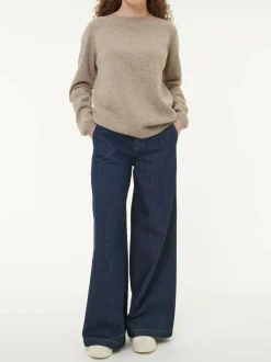 Grüne Erde Pullover^Pullover aus Yakhaar und Schafwolle, 66 yak mix natur/hasel, S