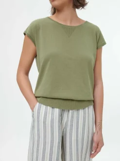 Grüne Erde Essentials|Pullover^Pullunder aus Bio-Baumwolle, 43 olivgrün, S, GOTS