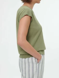 Grüne Erde Essentials|Pullover^Pullunder aus Bio-Baumwolle, 43 olivgrün, S, GOTS