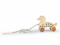 Grüne Erde Geschenke-Guide|Kuscheltiere & Spielzeug^Rolltier Ente aus Eschenholz mit Fädelspiel, 15 x 6 x 11 cm