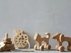 Kinder Grüne Erde Kuscheltiere & Spielzeug^Rolltier Hund aus Eschenholz, 18 x 6 x 12 cm