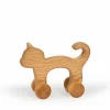 Kinder Grüne Erde Kuscheltiere & Spielzeug^Rolltier Katze aus Eschenholz, 14 x 6 x 11 cm