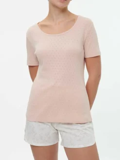 Grüne Erde Nachtwäsche^Schlafshirt Kurzarm aus Bio-Baumwolle, , S; GOTS