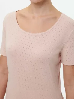 Grüne Erde Nachtwäsche^Schlafshirt Kurzarm aus Bio-Baumwolle, , S; GOTS