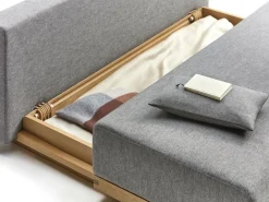 Grüne Erde Schlafsofas^Schlafsofa Nebo B200 x T108 x H72, Sitzhöhe 42cm/Sitztiefe 85cm, inkl. 2 Kissen (80 x 55cm), Wollstoff Tano Natur (79),