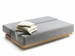 Grüne Erde Schlafsofas^Schlafsofa Nebo B200 x T108 x H72, Sitzhöhe 42cm/Sitztiefe 85cm, inkl. 2 Kissen (80 x 55cm), Wollstoff Tano Natur (79),